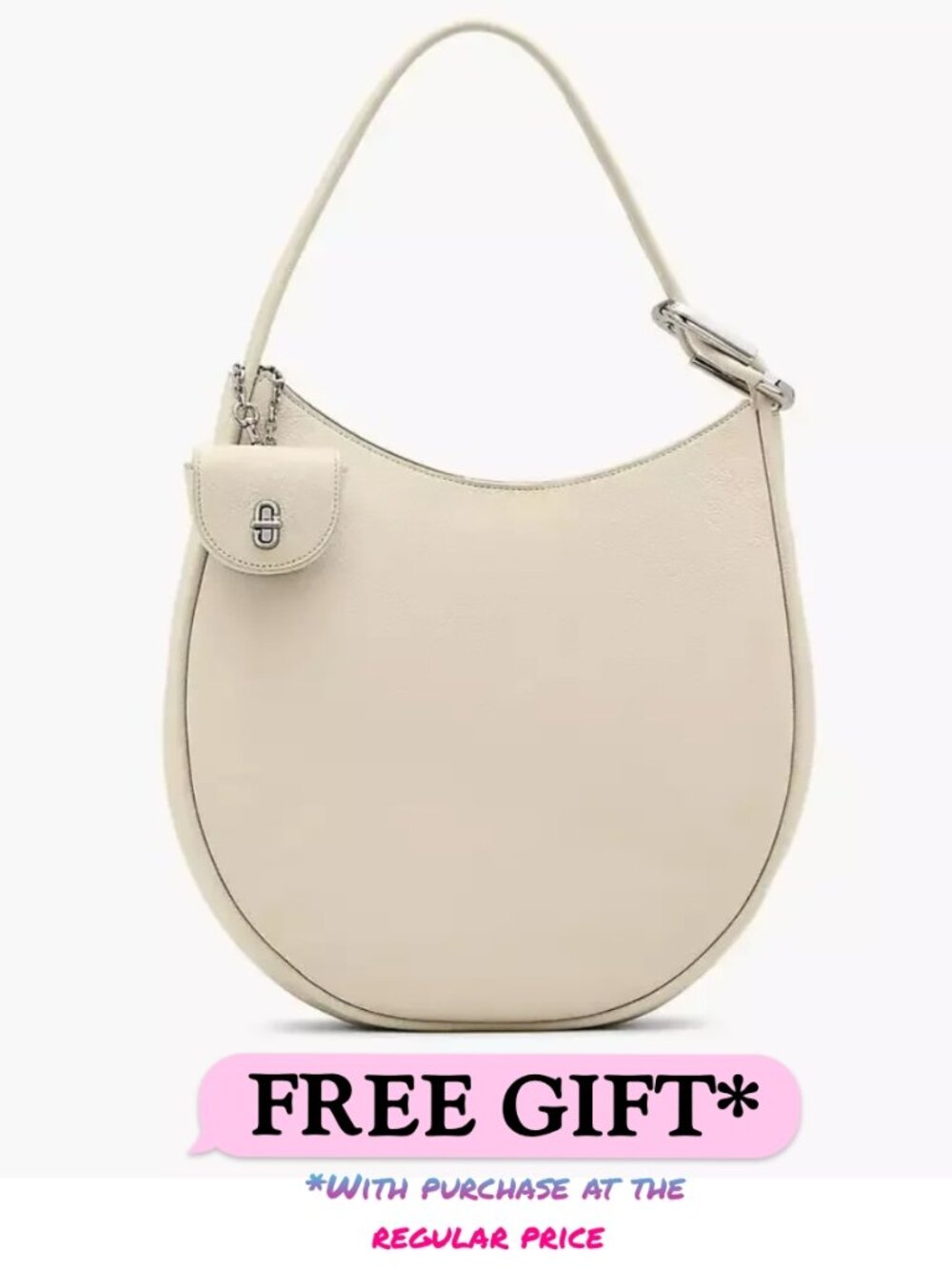 MARC JACOBS Leather Dual Large Cloud White Hobo Bag
